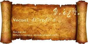 Vecsei Árpád névjegykártya