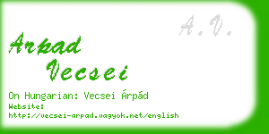 arpad vecsei business card